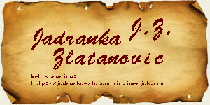 Jadranka Zlatanović vizit kartica